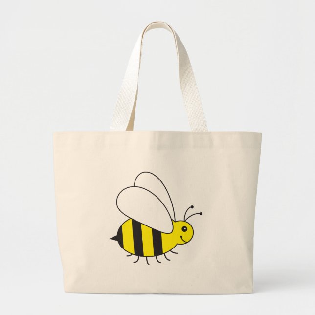 Grand Tote Bag Petite abeille drôle de miel mignonne (Devant)
