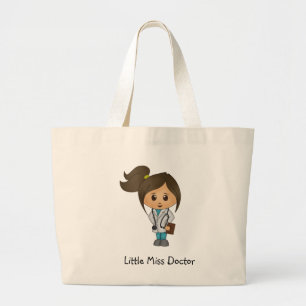 Grand Tote Bag Petite Mlle le docteur - brune mignonne