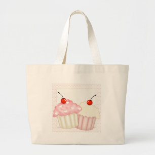 Grand Tote Bag Petits gâteaux roses