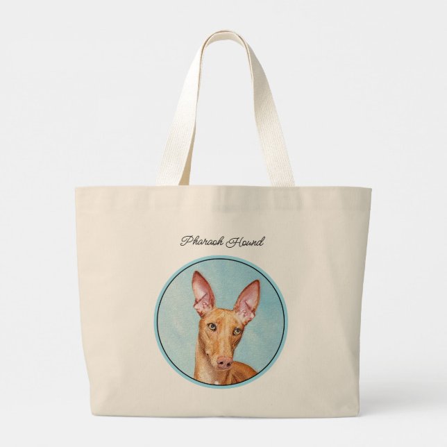 Grand Tote Bag Pharaon Hound Peinture châtaigne Original Chien Ar (Dos)