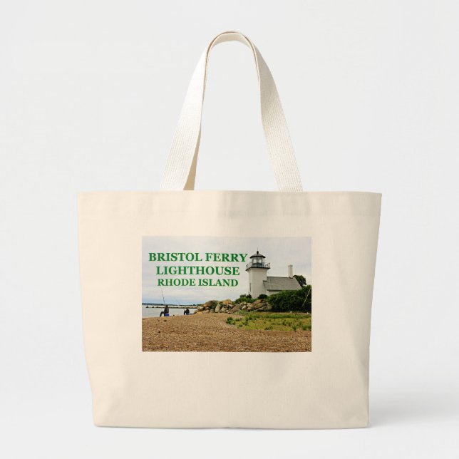 Grand Tote Bag Phare de Bristol Ferry, Rhode Island (Devant)
