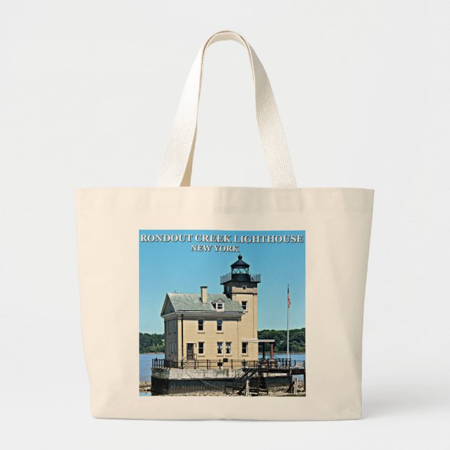 Grand Tote Bag Phare de Rondout Creek, New York (Devant)