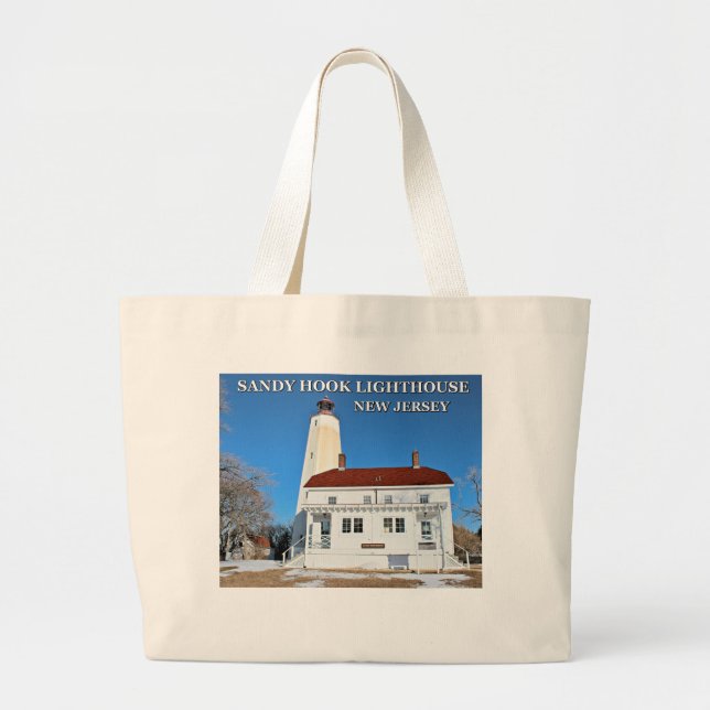 Grand Tote Bag Phare de Sandy Hook, New Jersey (Devant)