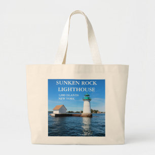 Grand Tote Bag Phare de Sunken Rock, New York