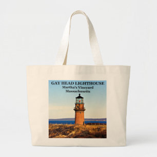 Grand Tote Bag Phare principal gai, Martha's Vineyard mA