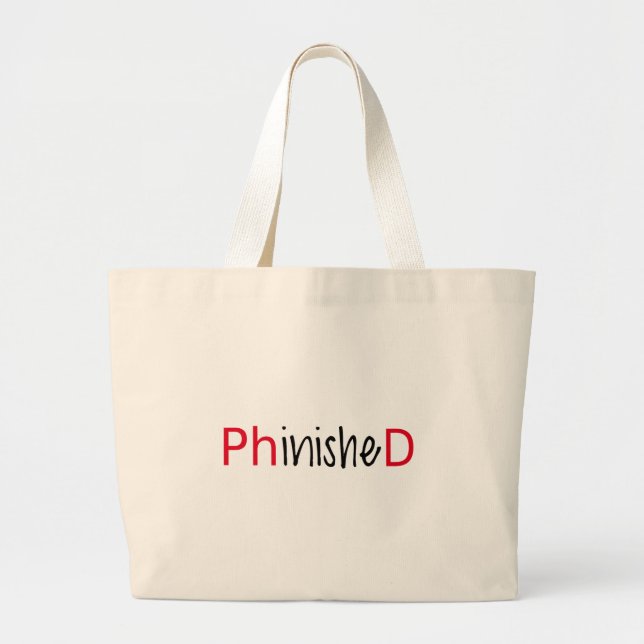 Grand Tote Bag Phinished, l'art de mot, conception des textes (Devant)