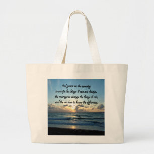 GRAND TOTE BAG PHOTO DE BEAUTIFUL SERENITY PRAYER OCEAN