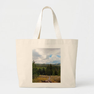 Grand Tote Bag photographie de paysage montagneux jaune vert