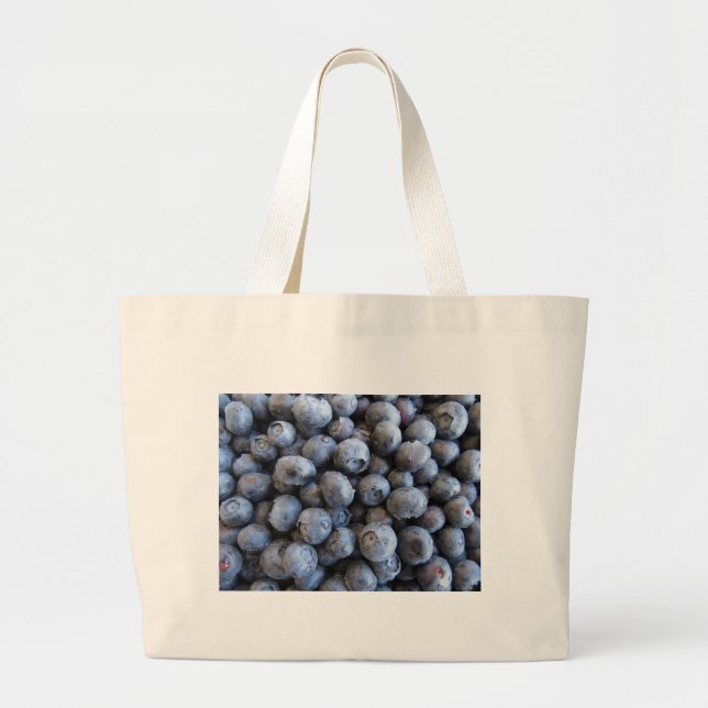 Grand Tote Bag Photographie fraîche de myrtilles (Devant)