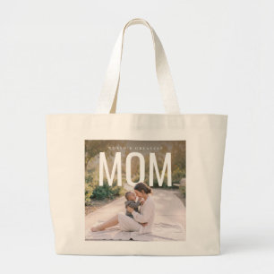 Grand Tote Bag PhotoPop Mondial Meilleure Maman Photo Personnalis
