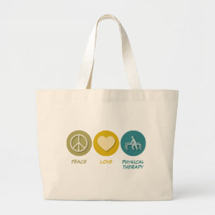 Grand Tote Bag Physiothérapie d'amour de paix