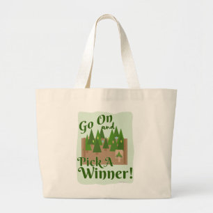 Grand Tote Bag  Pick A Winner Tree Lot Holiday Cartoon Art