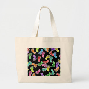 Grand Tote Bag Pieds heureux de papier peint