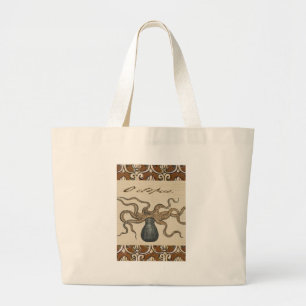 Grand Tote Bag Pieuvre Kraken Antique Faune Marine Côtière