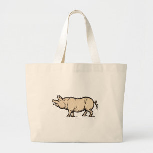 Grand Tote Bag Pig Antique Piggy Cute Vintage