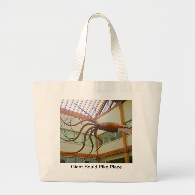 Grand Tote Bag Pike Place Marché public Calmar géant Seattle, WA (Devant)