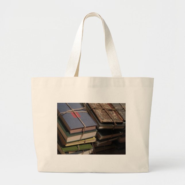 Grand Tote Bag Pile de vieux livre (Devant)
