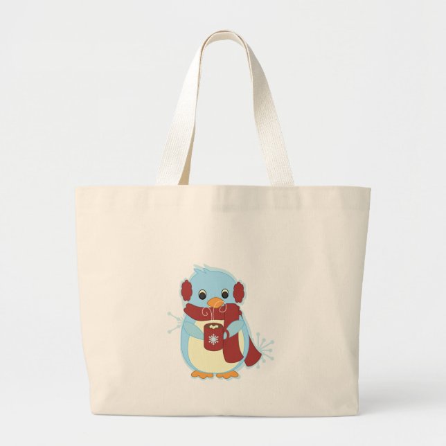 Grand Tote Bag Pingouin avec cacao (Devant)