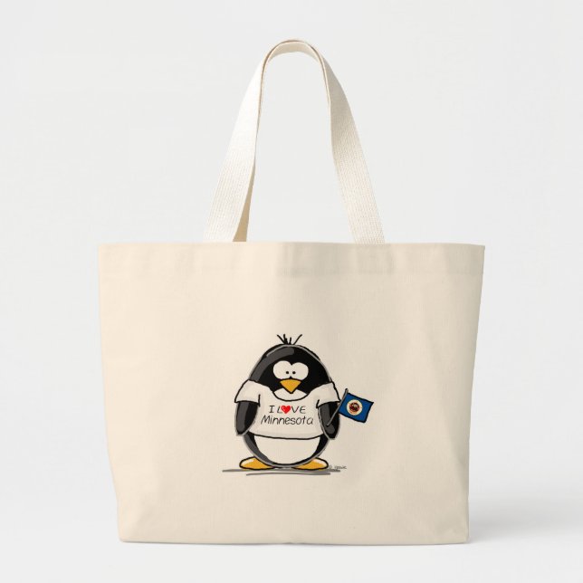 Grand Tote Bag Pingouin du Minnesota (Devant)