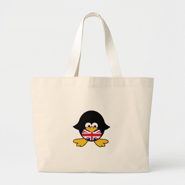 Grand Tote Bag Pingouin d'Union Jack (Devant)