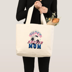 Grand Tote Bag Pink Super Soccer Maman Sport Mère's Day