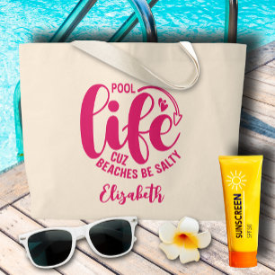 Grand Tote Bag Piscine Rose