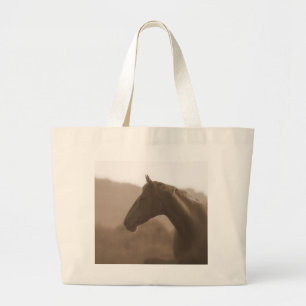 Grand Tote Bag Plage Fourre-tout de silhouette de sépia