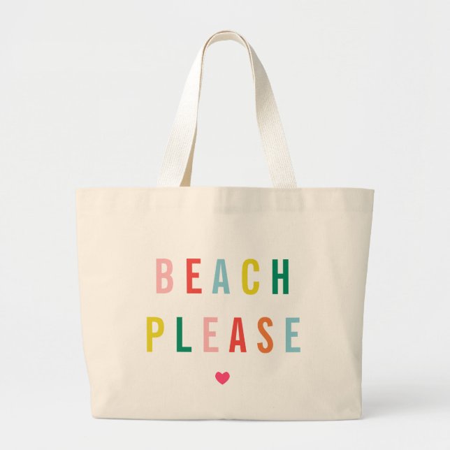 Grand Tote Bag Plage S'Il Vous Plaît Drôle (Devant)