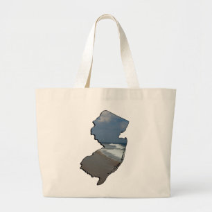 Grand Tote Bag Plan de l'État de New Jersey Shore