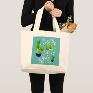 Grand Tote Bag Plante folle dame Funny Cactus