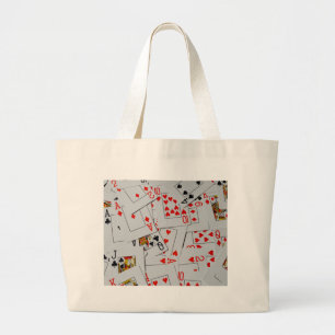 Grand Tote Bag Plateau De Motif De Cartes De Jeu Éparpillées,
