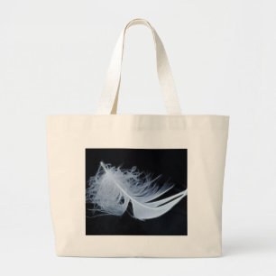 Grand Tote Bag Plume blanche - angélique par nature