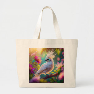 Grand Tote Bag Plumes rousses à crête juvénile Dove Imaginaire Oi
