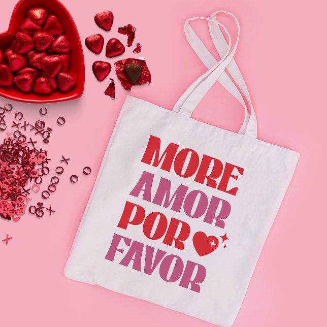 Grand Tote Bag Plus Amor por faveur, drôle Saint Valentin (Créateur téléchargé)