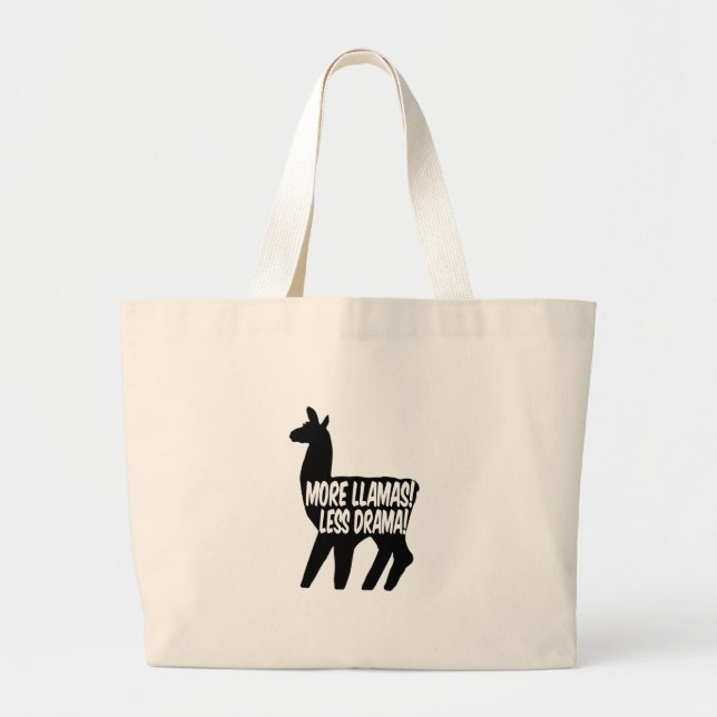 Grand Tote Bag Plus de lamas moins de drame (Devant)