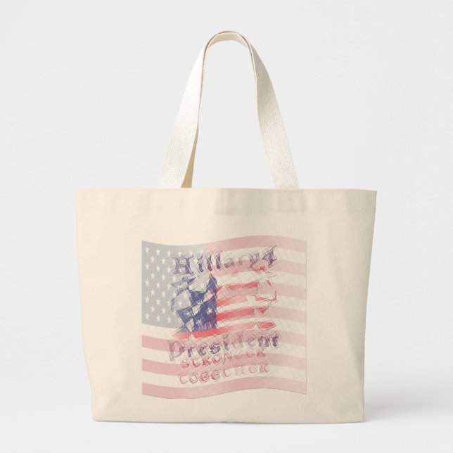 Grand Tote Bag Plus forte ensemble USA Hillary 4 Président améric (Devant)