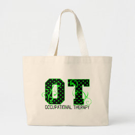Grand Tote Bag pois vert et noir d'ot