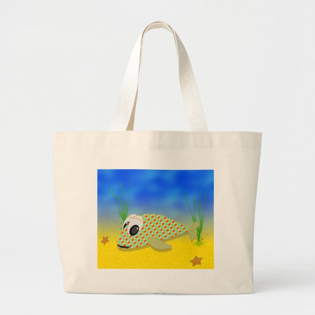 Grand Tote Bag Poisson Carton mignon (Devant)