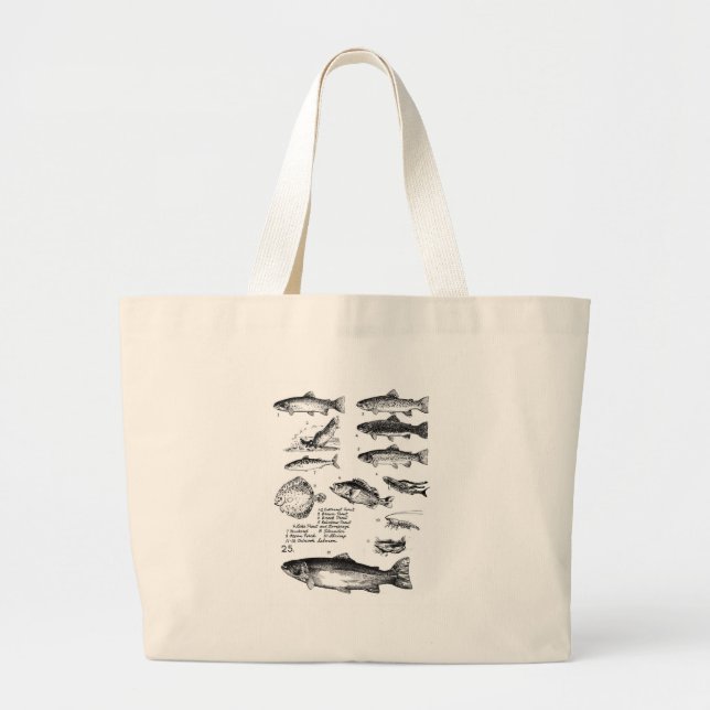 Grand Tote Bag Poissons 25 (Devant)