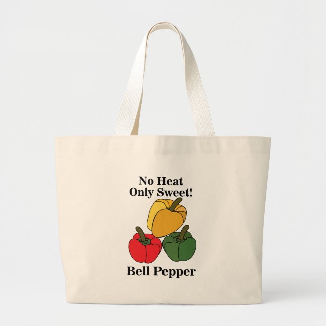 Grand Tote Bag Poivron Rouge Vert Jaune Capsicum Drôle (Devant)