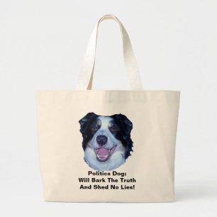Grand Tote Bag Politique Frontière Collie Va Écraser La Vérité
