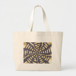 Grand Tote Bag Polka bleu et crémeux Motif ovale