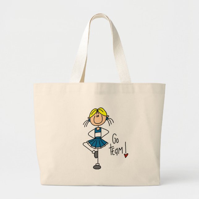 Grand Tote Bag Pom-pom girl bleu (Devant)