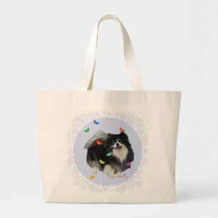 Grand Tote Bag Poméranie avec Papillons