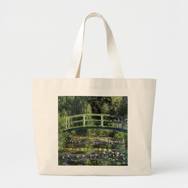 Grand Tote Bag Pont japonais et nénuphars (Devant)
