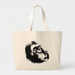 Grand Tote Bag Pop Art drôle Chimpanzé