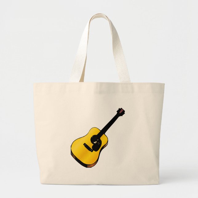 Grand Tote Bag Pop Art Guitare (Devant)