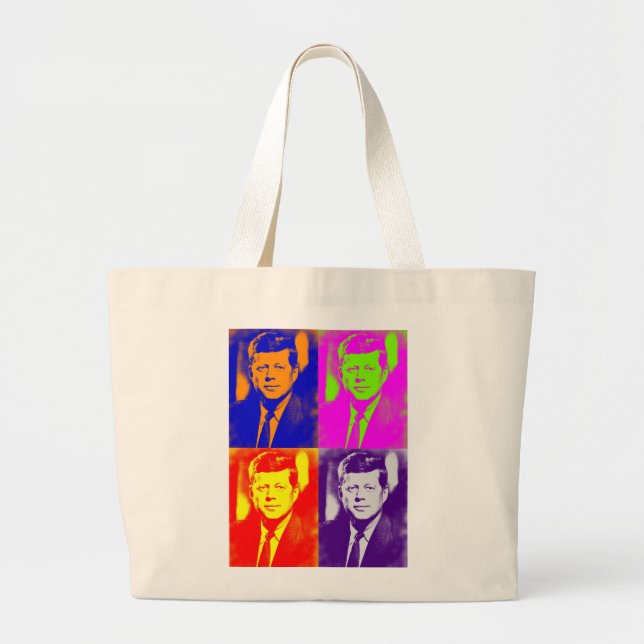 Grand Tote Bag Pop Art JFK John F. Kennedy (Devant)