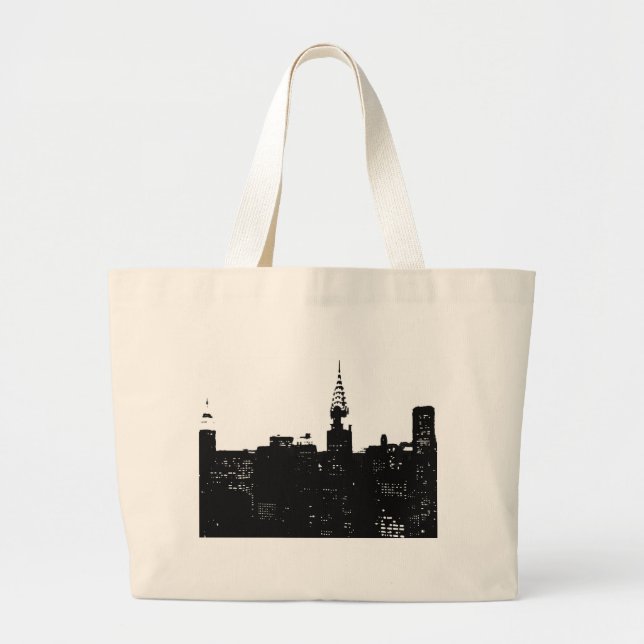 Grand Tote Bag Pop Art New York Silhouette (Devant)