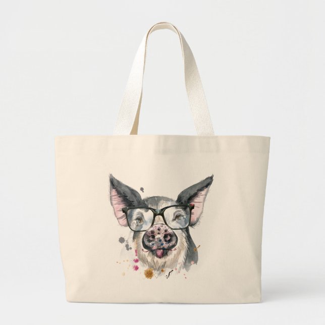 Grand Tote Bag Porc à la mode (Devant)